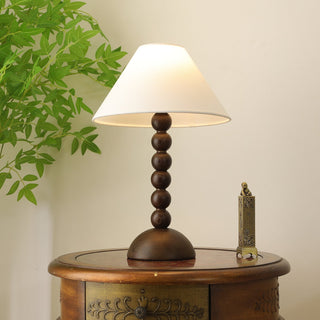 Lennox Bois Et Tissu Lampe de Table Élégante
