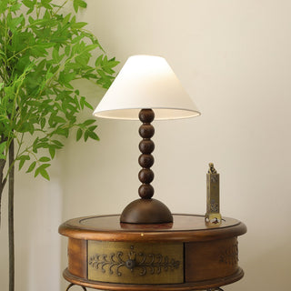 Lennox Bois Et Tissu Lampe de Table Élégante