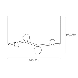 Evmirion Suspension Horizontale Verre Moderne-Luire