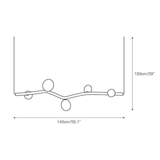 Evmirion Suspension Horizontale Verre Moderne-Luire