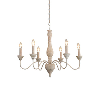 Eurloryra Lustre Bougie Sculpté à la Main Bois Vintage