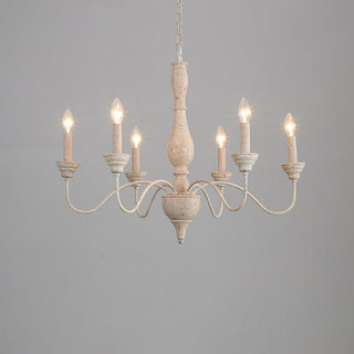 Eurloryra Lustre Bougie Sculpté à la Main Bois Vintage