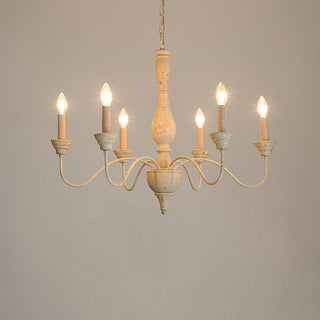 Eurloryra Lustre Bougie Sculpté à la Main Bois Vintage
