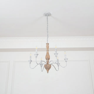 Eurloryra Lustre Bougie Sculpté à la Main Bois Vintage