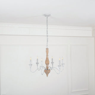 Eurloryra Lustre Bougie Sculpté à la Main Bois Vintage