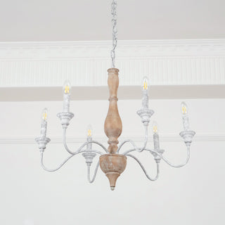 Eurloryra Lustre Bougie Sculpté à la Main Bois Vintage