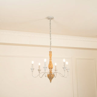 Eurloryra Lustre Bougie Sculpté à la Main Bois Vintage