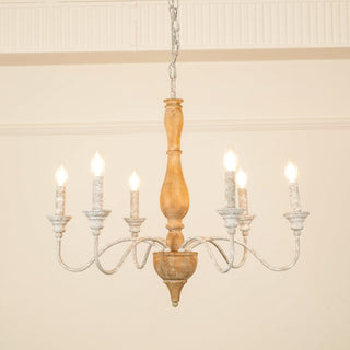 Eurloryra Lustre Bougie Sculpté à la Main Bois Vintage