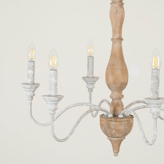 Eurloryra Lustre Bougie Sculpté à la Main Bois Vintage