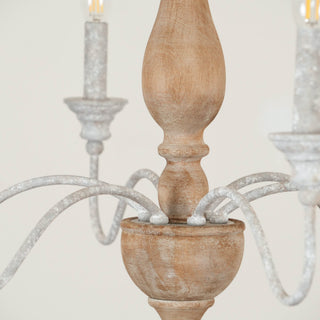 Eurloryra Lustre Bougie Sculpté à la Main Bois Vintage