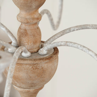 Eurloryra Lustre Bougie Sculpté à la Main Bois Vintage