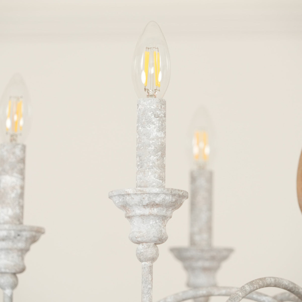 Eurloryra Lustre Bougie Sculpté à la Main Bois Vintage