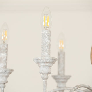 Eurloryra Lustre Bougie Sculpté à la Main Bois Vintage