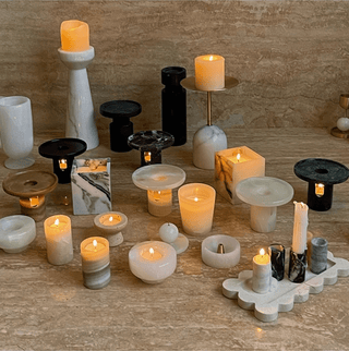Jade Candle Holder-Neutral Decor