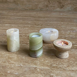 Jade Candle Holder-Neutral Decor