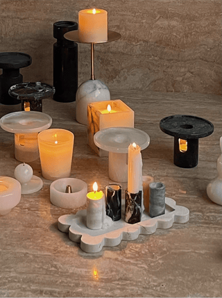 Jade Candle Holder-Neutral Decor