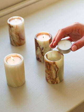 Jade Candle Holder-Neutral Decor