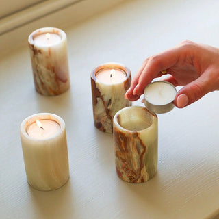 Jade Candle Holder-Neutral Decor
