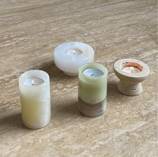 Jade Candle Holder-Neutral Decor