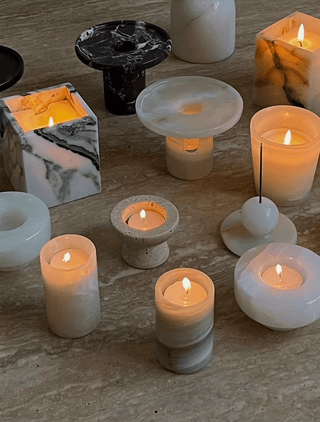 Jade Candle Holder-Neutral Decor