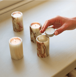 Jade Candle Holder-Neutral Decor