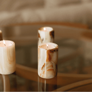 Jade Candle Holder-Neutral Decor