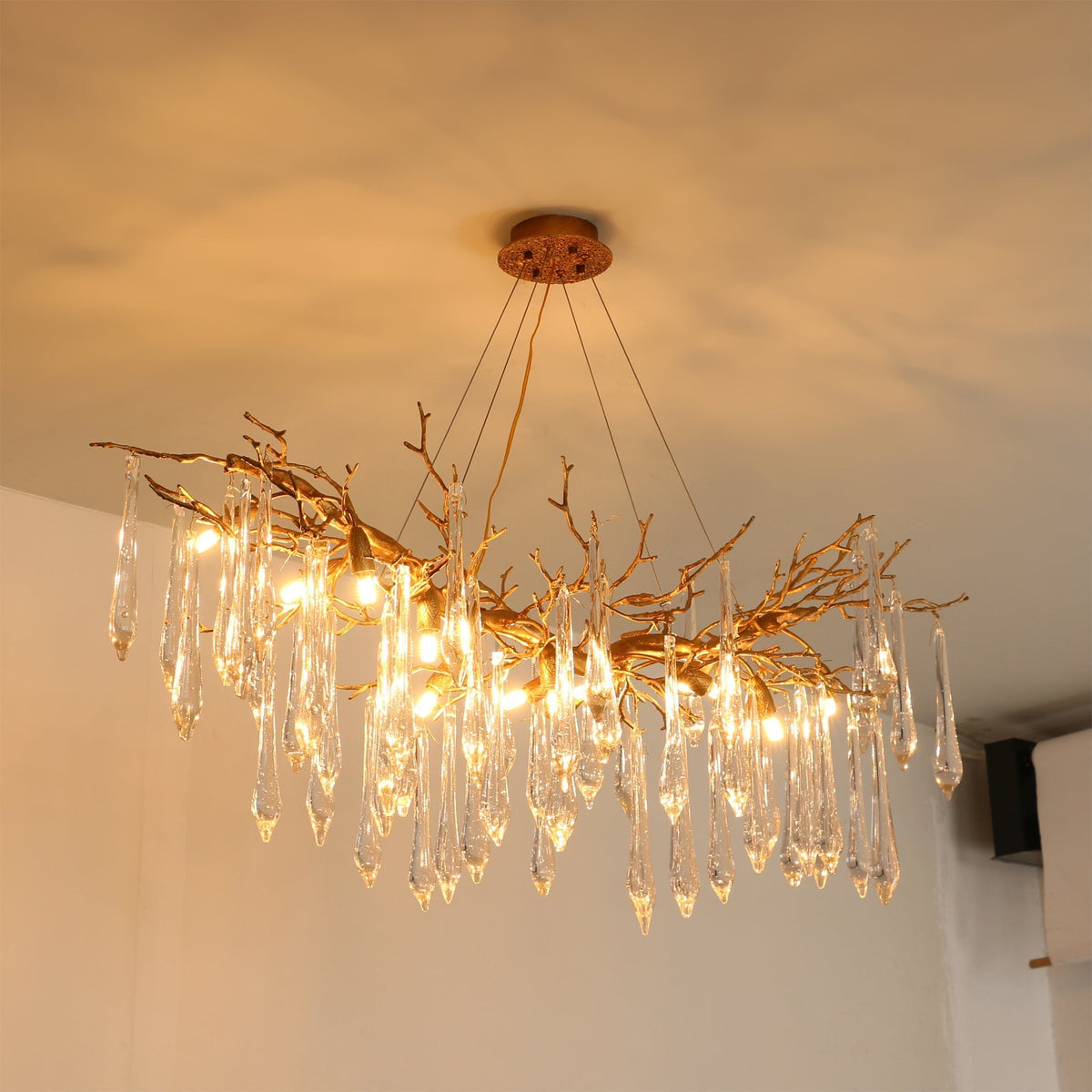Janae Chandelier viewed from below, highlighting its ten light sources.