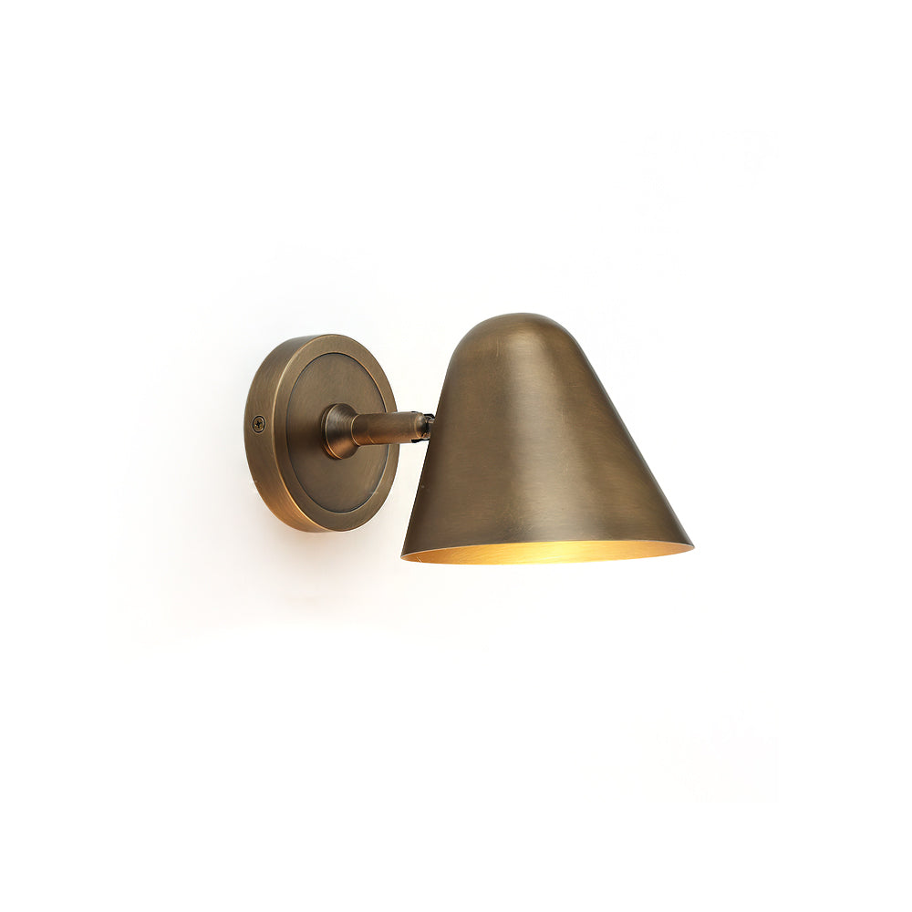 Janna Wall Lamp in Old Brass finish, viewed from the front.