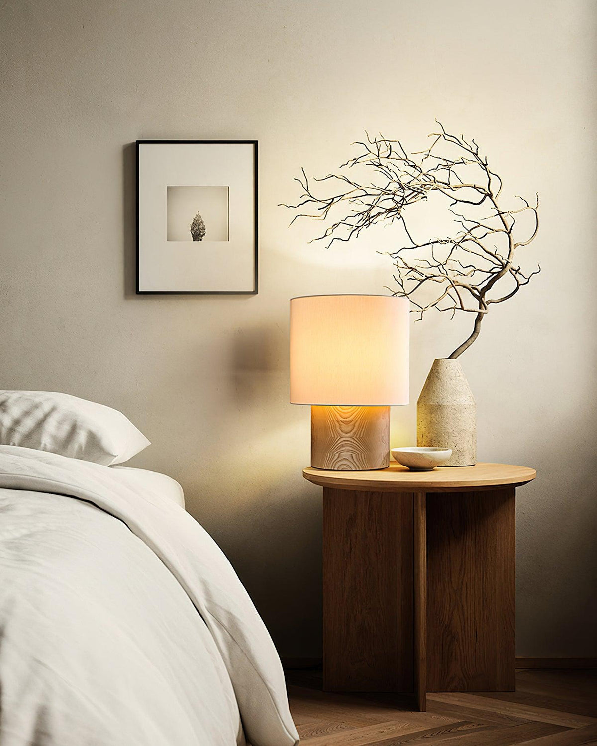 Alvira Lampe de Table en Bois Minimaliste