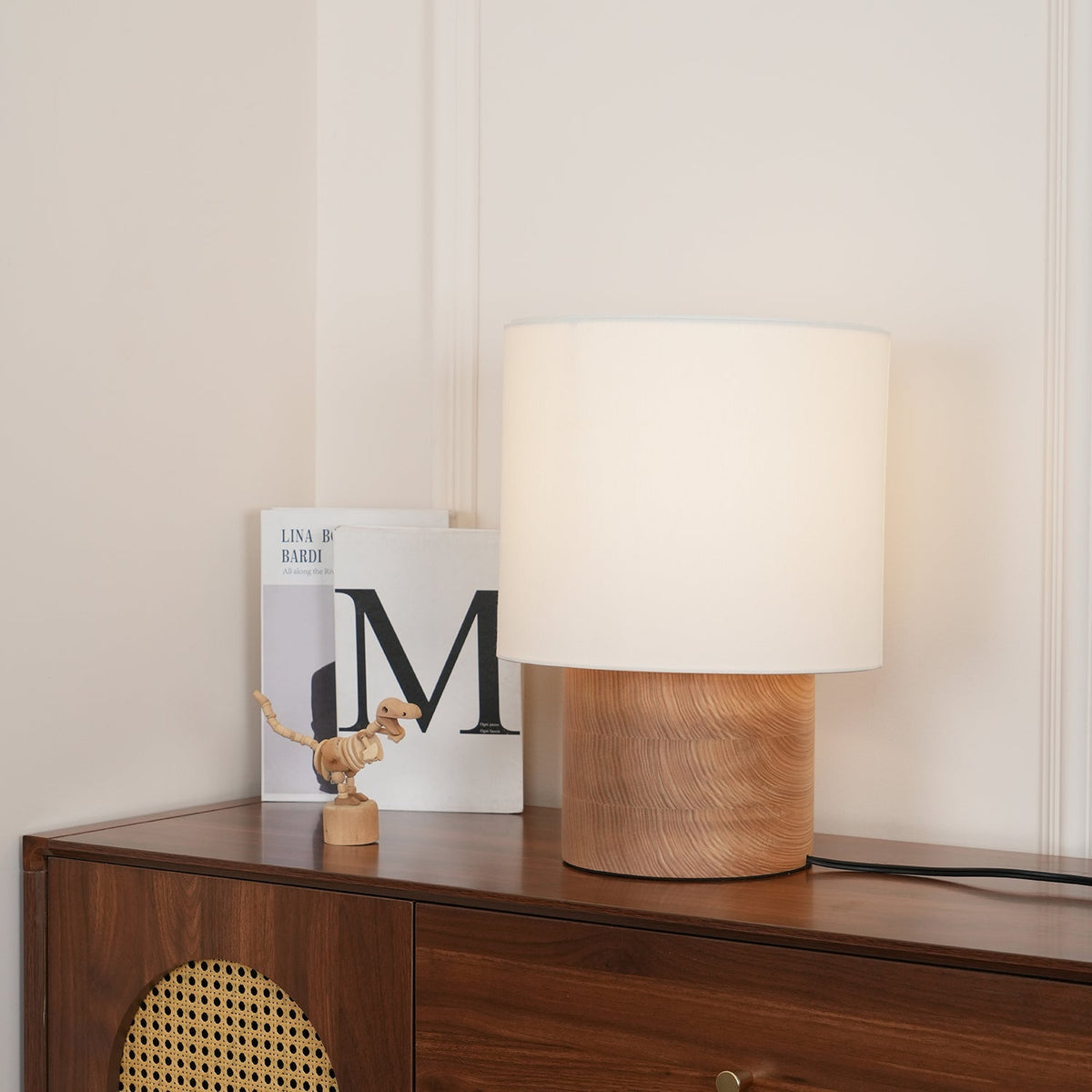 Alvira Lampe de Table en Bois Minimaliste