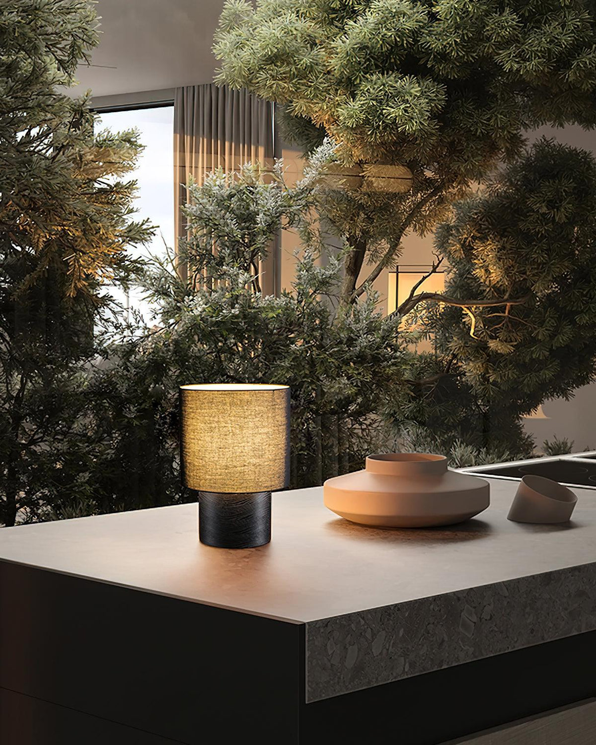Alvira Lampe de Table en Bois Minimaliste