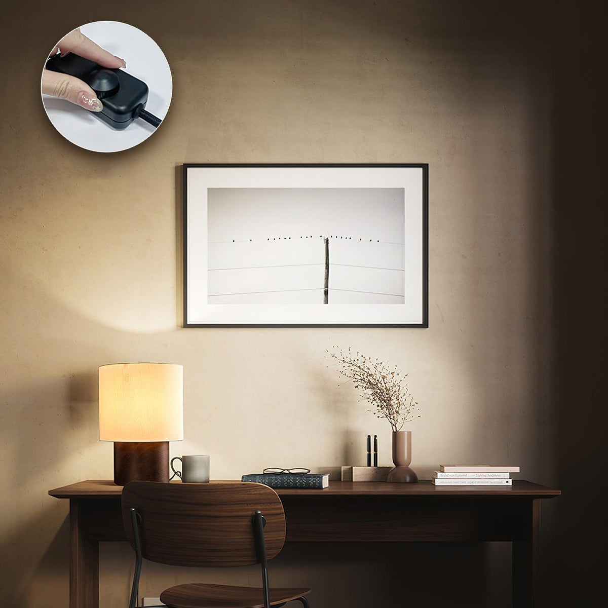 Alvira Lampe de Table en Bois Minimaliste