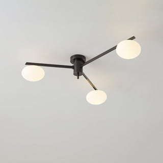 Lustra Plafonnier Noir Blanc Verre
