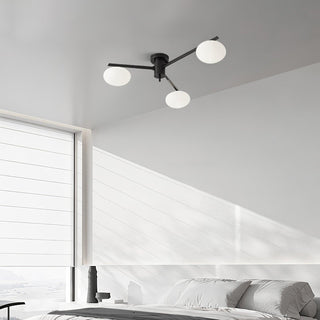 Lustra Plafonnier Noir Blanc Verre