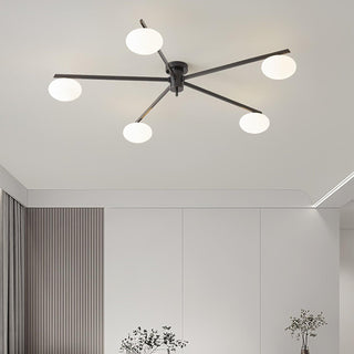 Lustra Plafonnier Noir Blanc Verre