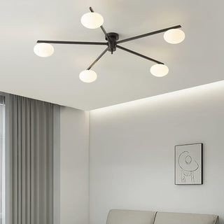 Lustra Plafonnier Noir Blanc Verre