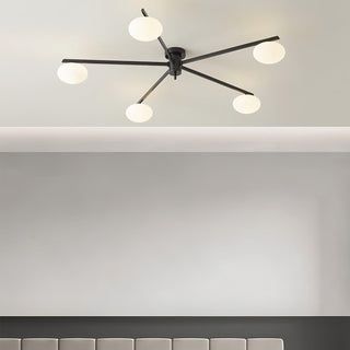 Lustra Plafonnier Noir Blanc Verre