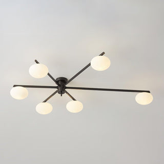 Lustra Plafonnier Noir Blanc Verre
