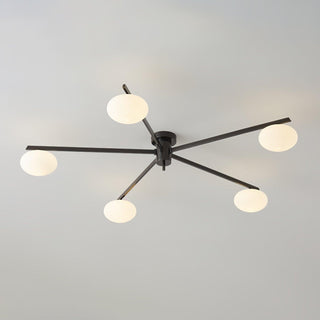 Lustra Plafonnier Noir Blanc Verre