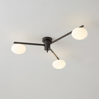 Lustra Plafonnier Noir Blanc Verre
