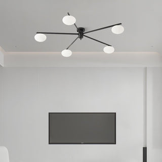 Lustra Plafonnier Noir Blanc Verre