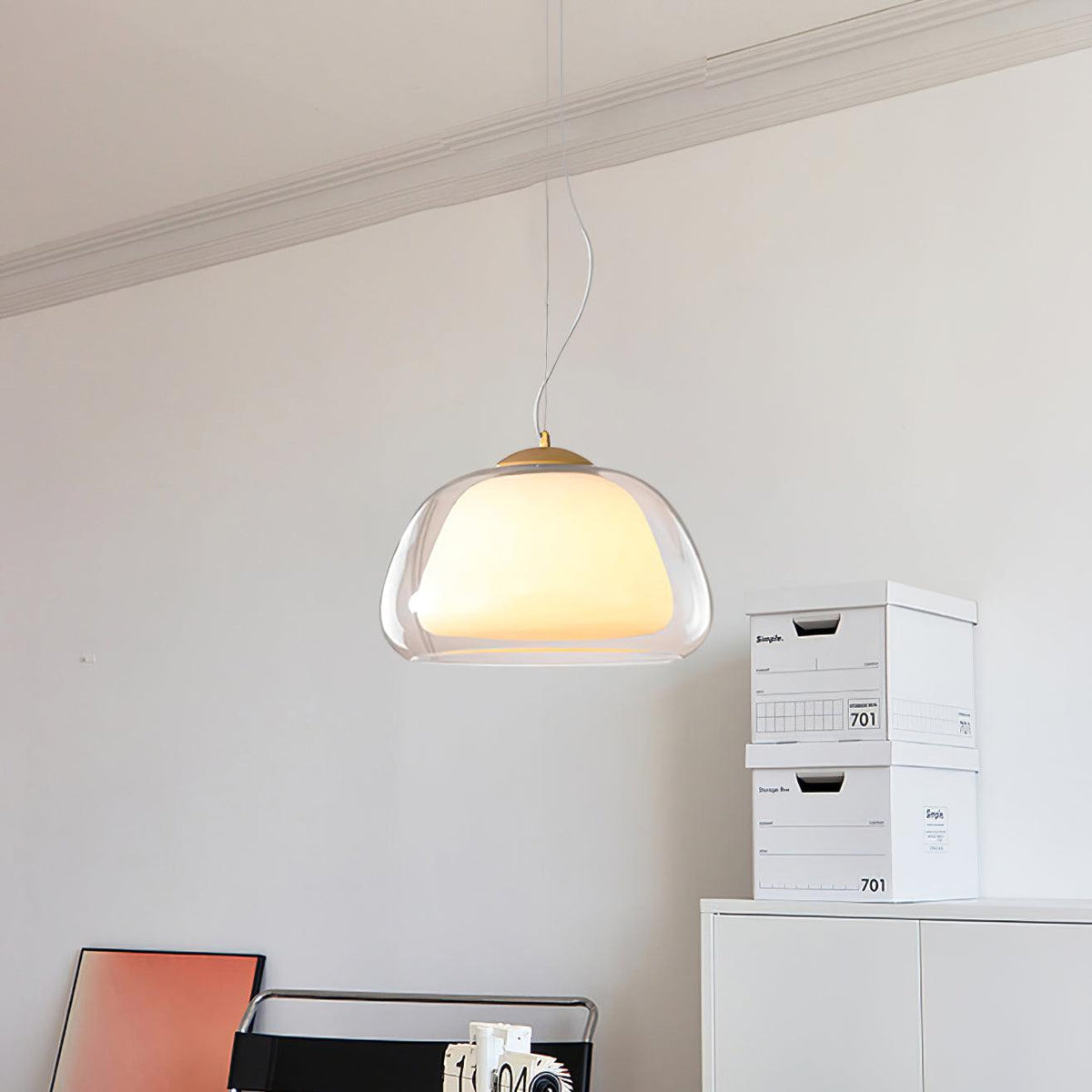 Elvo Glass Pendant Light-Neutral Decor