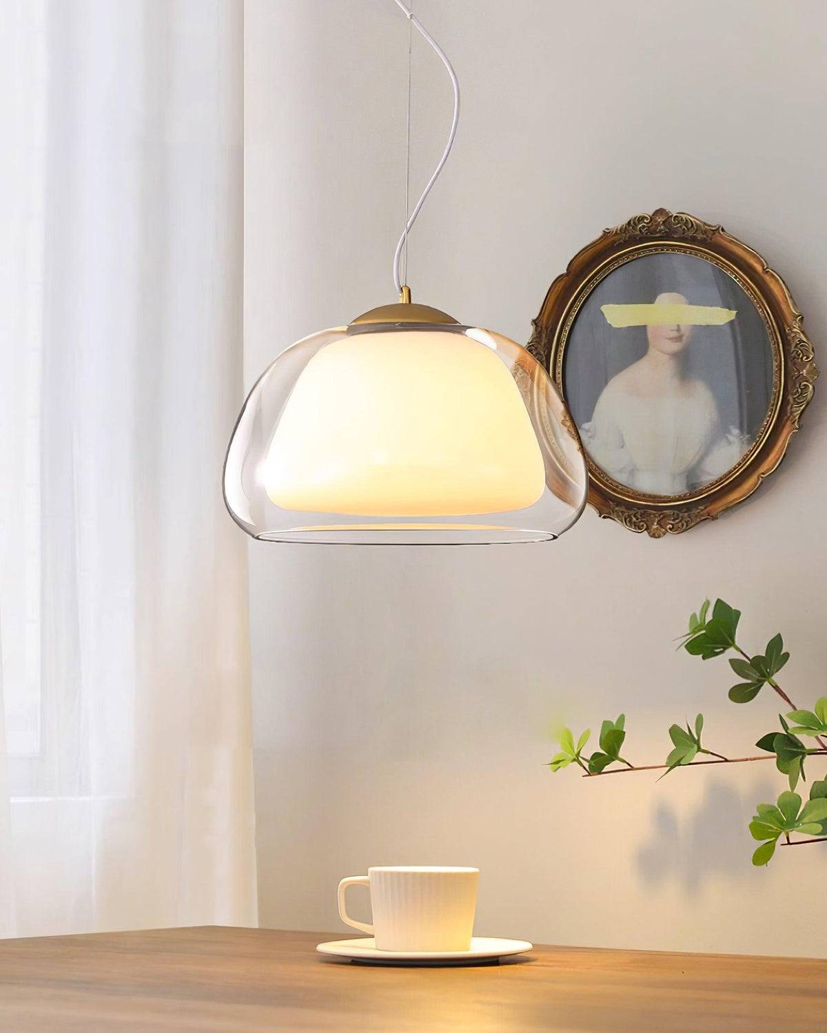 Elvo Glass Pendant Light-Neutral Decor