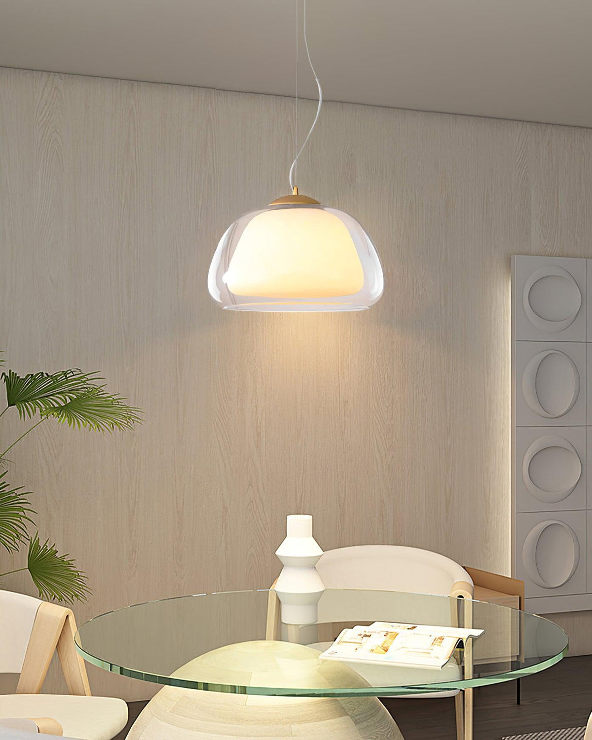 Elvo Glass Pendant Light-Neutral Decor