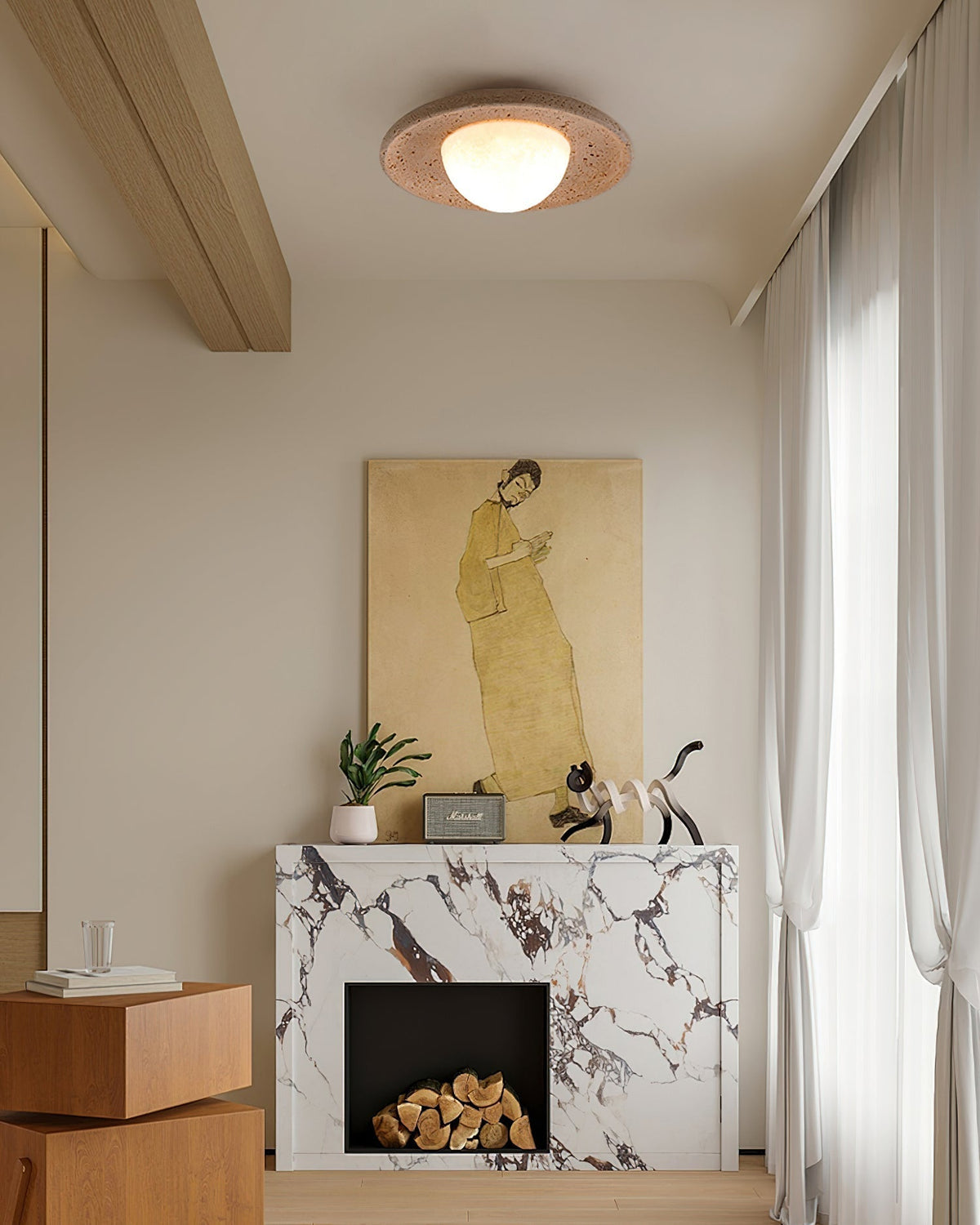 Angled view of the Jenny Ceiling Light, highlighting its dome shape.