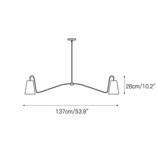 Ormirarae Suspension Vintage Industrielle Linéaire en Laiton Et Tissu