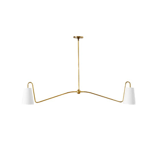 Ormirarae Suspension Vintage Industrielle Linéaire en Laiton Et Tissu