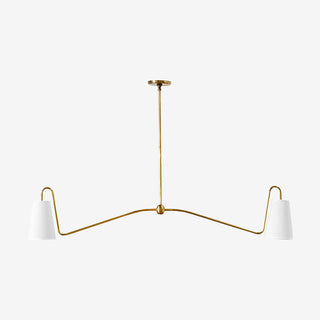Ormirarae Suspension Vintage Industrielle Linéaire en Laiton Et Tissu