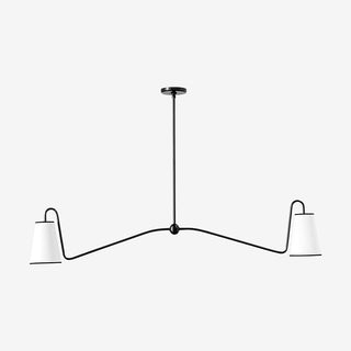 Ormirarae Suspension Vintage Industrielle Linéaire en Laiton Et Tissu