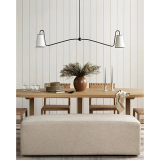 Ormirarae Suspension Vintage Industrielle Linéaire en Laiton Et Tissu